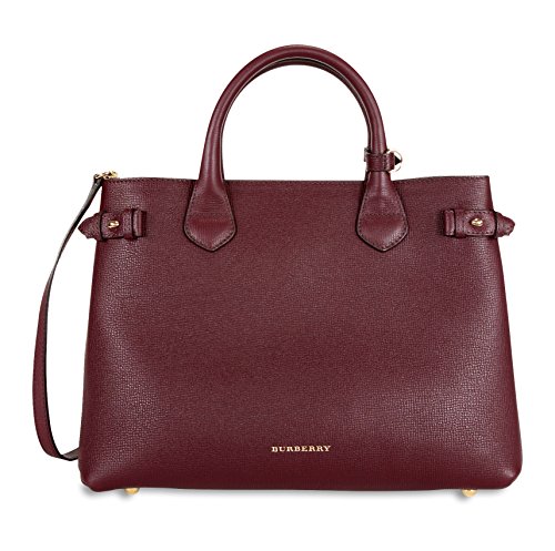 Burberry Medium Banner Leather Tote – Mahogany Red