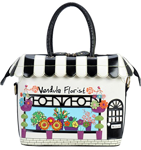 Vendula London Women Designer Handbags Ladies Faux Leather Shoulder Crossbody Florist Bag White