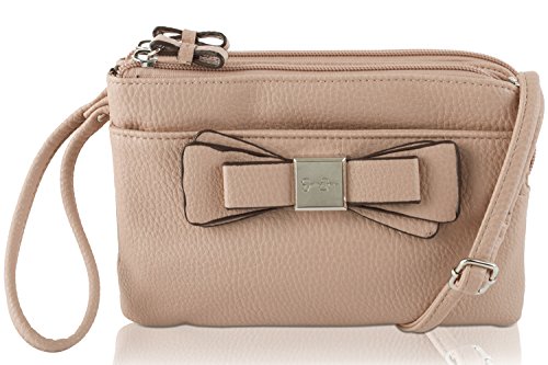 Jessica Simpson Evette Double Zip Wristlet Wallet Crossbody Bag