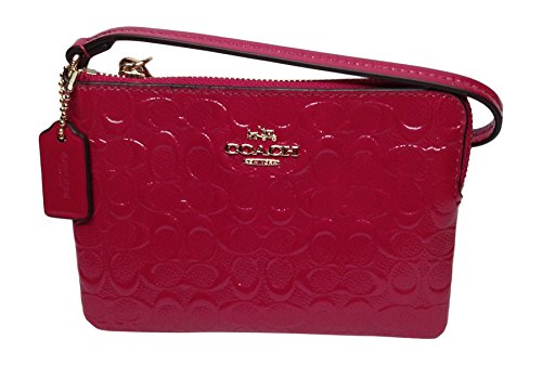 Coach Boxed Debossed Cranberrry Small Wristlet F64652