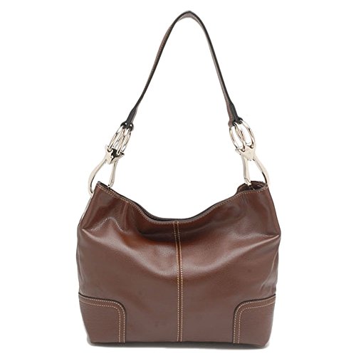 Tosca Classic Faux Leather Shoulder Purse Bag (Brown)