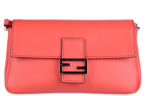 Fendi women’s clutch with shoulder strap handbag bag purse micro baguette pink