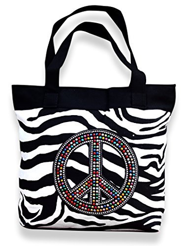 Peach Couture Womens Designer Print Large Travel Tote Handbag Shoulder Bag Purse Zebra