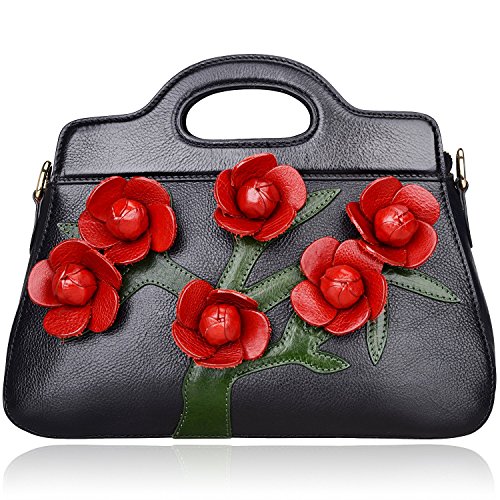 Pijushi Designer Floral Genuine Leather Tote Clutch Cross Body Handbags 8839