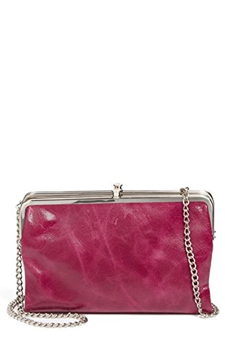 Hobo Vintage Leather Leanne Double Frame Clutch Converts to Crossbody in Merlot