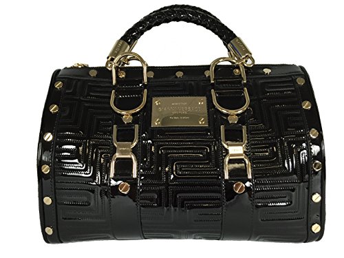 Versace Handbag Black Patent Leather