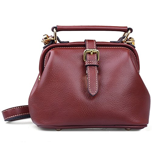 Jack&Chris® Women’s Retro Leather Gladstone Doctors Bag Crossbody Shoulder Handbag, WBZP055