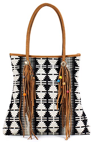 Scarleton Native Style Tassel Tote Bag H1900