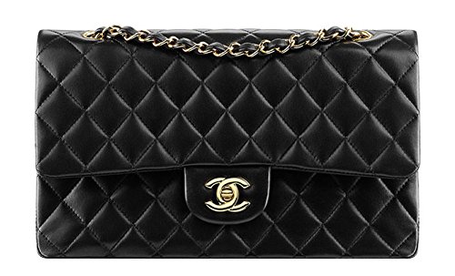 CHANEL Lambskin Classic Flap Bag with gold chain