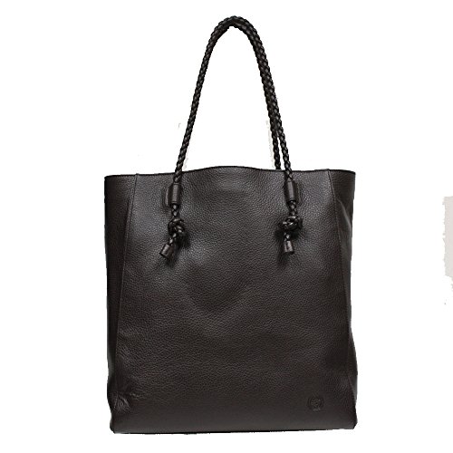Gucci Dollar Calf Brown Leather Tote Bag Open Top Shoulder Handbag 341506