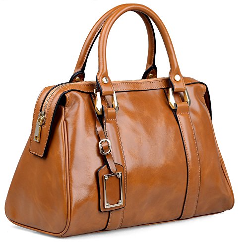 Jack&Chris Women’s Vintage Leather Handbag Organizer Shoulder Bag Purse, WBGT048
