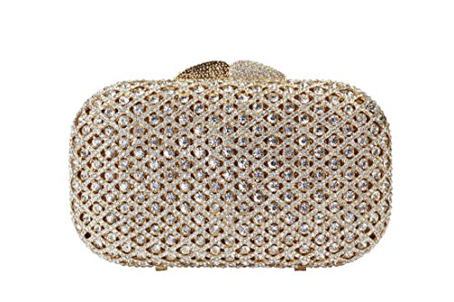 Yilongsheng Women’s Hollow Out Clutch Purses and Tote Bags with Dazzling Crystal Rhinestones