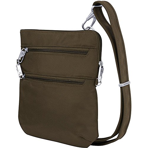 Travelon Anti-theft Classic Slim Dbl Zip Crossbody Bag Messenger Bag