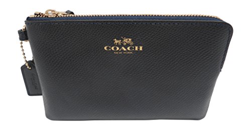 Coach Crossgrain Leather Corner Zip Wristlet F54626 Midnight