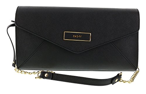 DKNY Saffiano Leather Clutch/Handbag/Shoulder bag in Black (001)