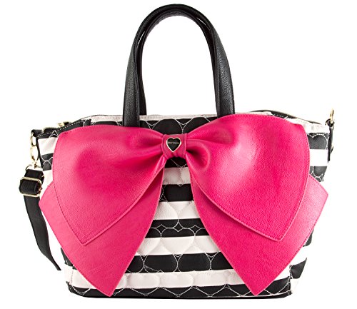 Betsey Johnson Candy Stripe Oh Bow Nanza Satchel Bag