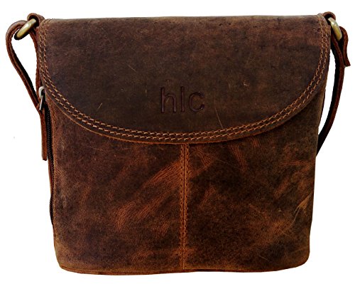 Hlc Distressed Small BULL Leather Purse Women Shoulder Bag Crossbody Satchel Ladies Tote Travel Purse
