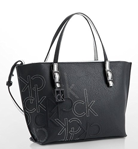 Calvin Klein Womens Hailey Embossed Logo Studio Tote Bag