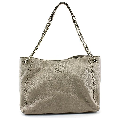 Tory Burch Marion Chain-Shoulder Slouchy Tote in French Grey