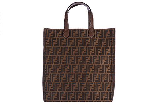 Fendi FF Zucca Print Tote Shopper Handbag 8BH263 Brown