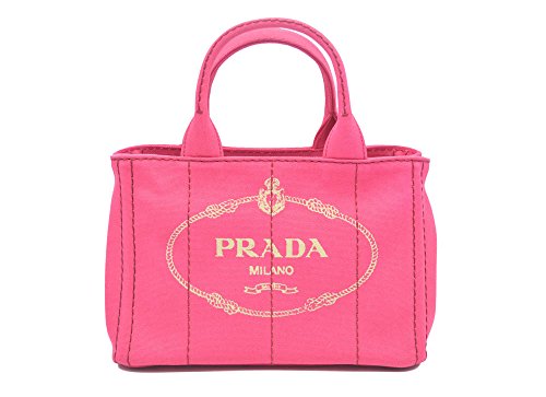 Prada Womens Canvas Canapa Pink Small Tote Shoulder Bag 1BG439