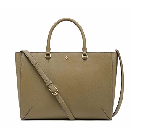 Tory Burch Large Robinson Top Zip Green Olive Tote