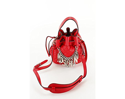 Moschino Couture Womens Tool Belt Bucket Bag Bag – Red Leather