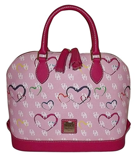 Dooney & Bourke Satchel Handbag with Removable Strap Pink Hearts Multi