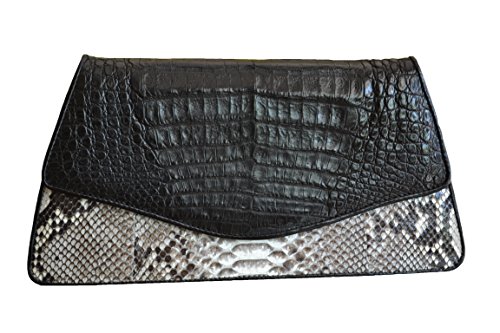 Betty Audish Genuine Crocodile and Python, Woman’s Handbag, Shoulder Handbag, Top-Handle Purse and Evening Bag