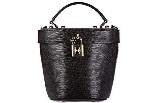Dolce&Gabbana women’s leather handbag shopping bag purse black