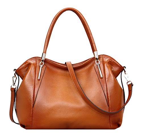 Coolcy Vintage Real Leather Handbags for Women Shoulder Bag Top-handle Tote