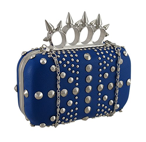 Studded Hardshell Clutch Purse w/Spiked Knuckle Duster Handle