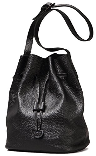 Qiwang 2016 Soft Full Grain Leather Women’s Fashion Cross Body Bucket Bag Purse for Lady