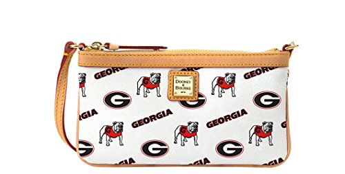 Dooney and Bourke Georgia Bulldogs Large Slim Wristlet – White