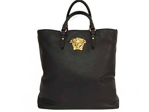 Versace Handbag Black Leather with Long Strap