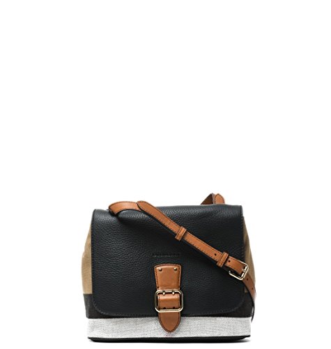 Burberry Women’s Canvas Check and Leather Crossbody Bag Black