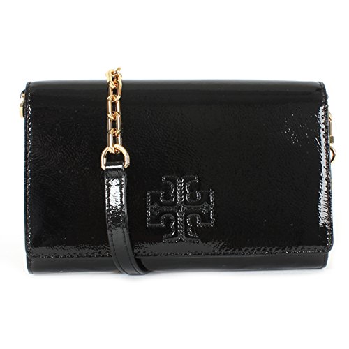 Tory Burch Charlie Patent Leather Flat Wallet Crossbody, Style No. 34050 (Black)