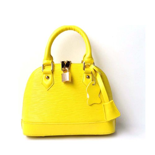 Piggy2gether – Water Ripples Cowhide Genuine Leather Women Handbag (Yellow)
