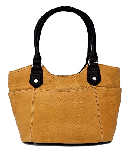 Tignanello Women Handbag Satchel W/Inner Divider Leather Whiskey Color