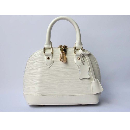 Piggy2gether – Water Ripples Cowhide Genuine Leather Women Handbag (White)
