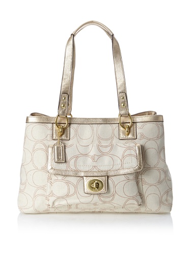 COACH Penelope Linen Signature Carry All – Ivory/Gold
