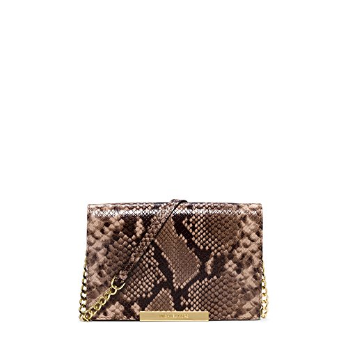 Michael Kors Lana Dark Khaki Wallet Clutch Embossed Leather