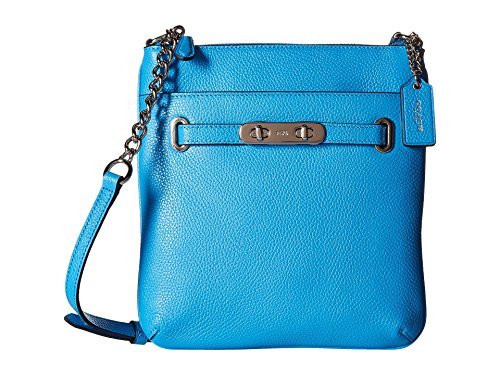 COACH Women’s Pebbled Leather Coach Swagger Swingpack SV/Azure Cross Body