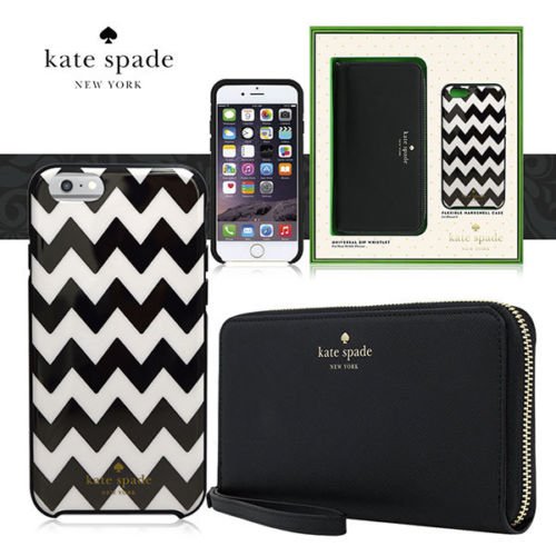 Kate Spade Iphone 6/6s Set Hybrid Hardshell Case & Zip Wristlet, Black & White