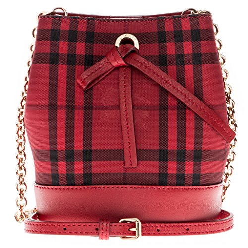 Burberry Women’s Baby Bucket Bag in Overdyed Horseferry Check Red