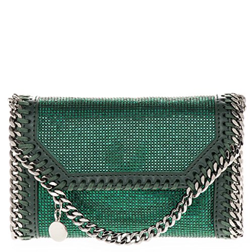 Stella McCartney Women’s Green Crystal Embellished Mini Handbag with Chain Strap Green