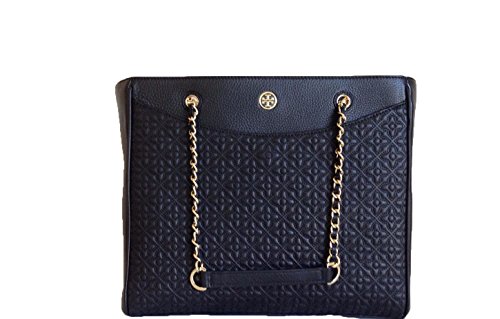 Tory Burch Bryant E/W Quilted Stitched Black Tote Shoulder bag