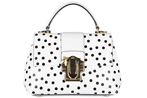 Dolce&Gabbana women’s leather handbag shopping bag purse lucia white