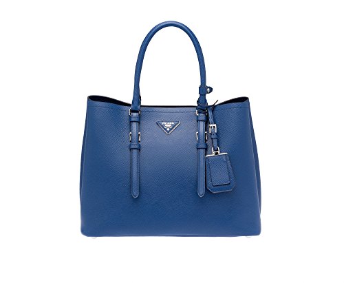 Prada Saffiano Leather Tote Handbag Bluette
