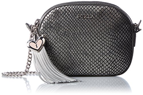 Furla Acciaio Mini Metallic Print Python emb Leather Novelty Bag